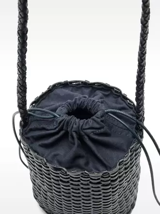 Braided leather bucket bag