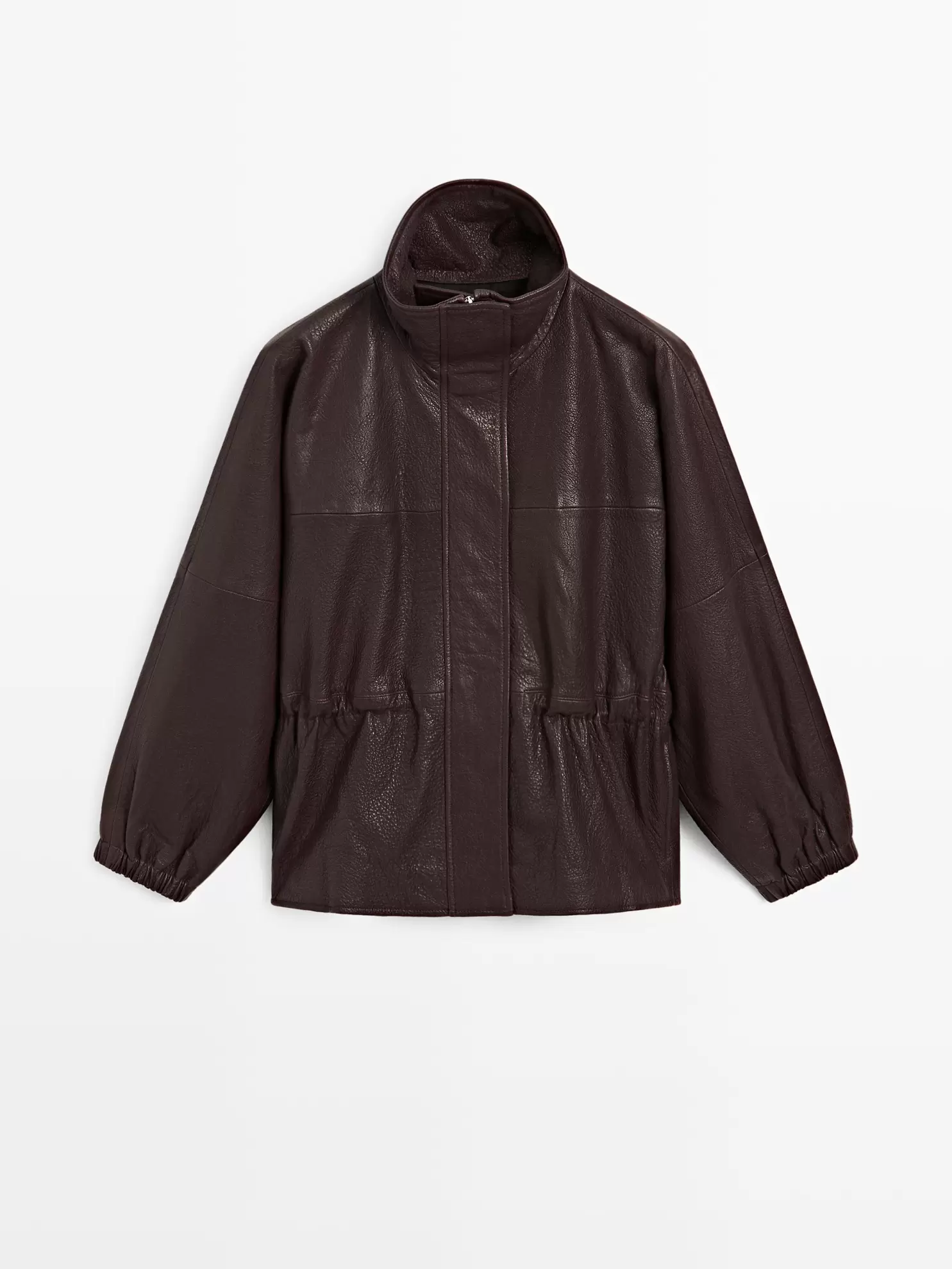 Nappa leather jacket with grainy finish  Nappa leather leggings  Shiny soft leather ballet flats