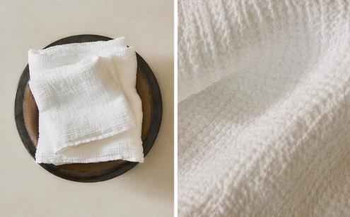 WAFFLE-KNIT LINEN BATH TOWEL