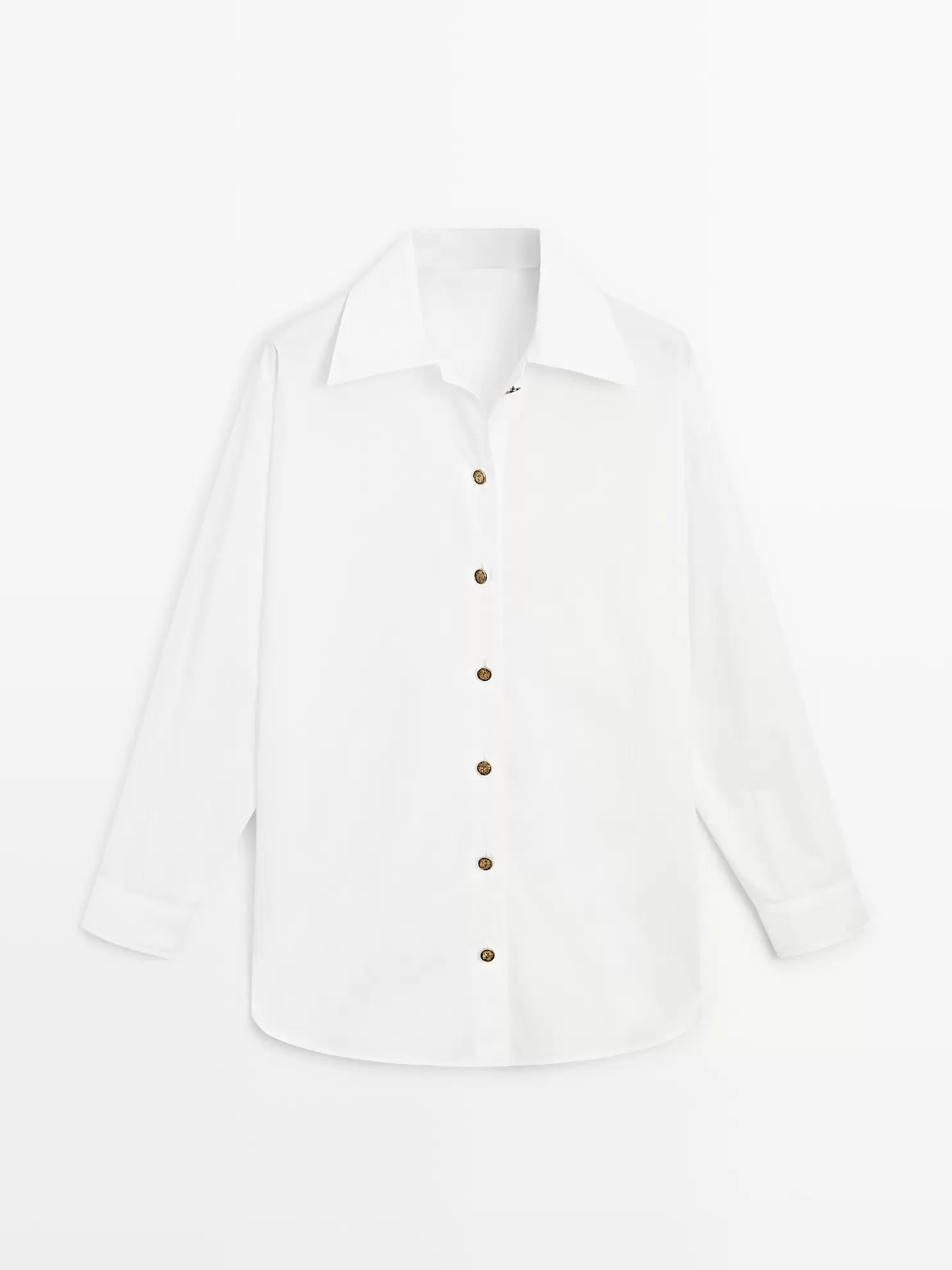 Poplin shirt with golden buttons  100% cotton trousers with elasticated hems  Mock croc embossed loafers