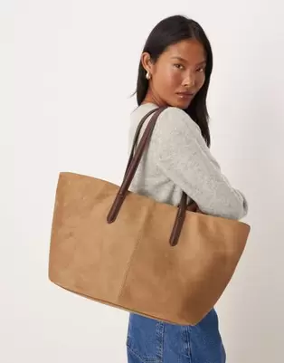 Accessorize suedette tote bag in beige