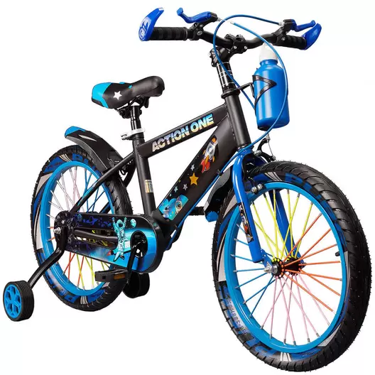 Gyermek kerékpár 5-7 éves korig, segédkerékkel Genesis II, 16 inch, kék