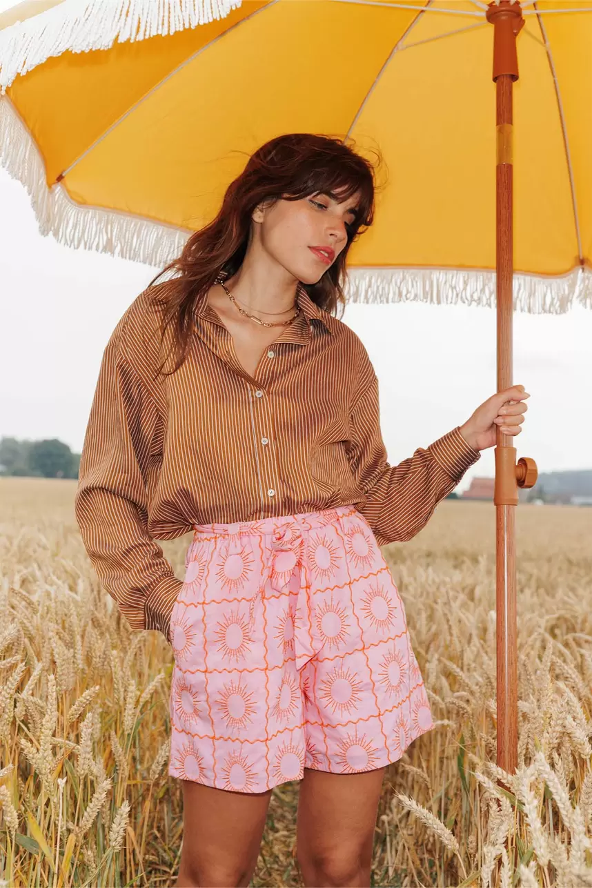Cropped striped shirt