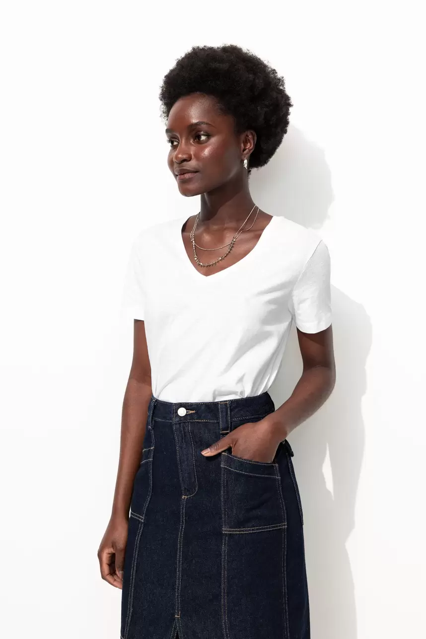 V-neckline t-shirt