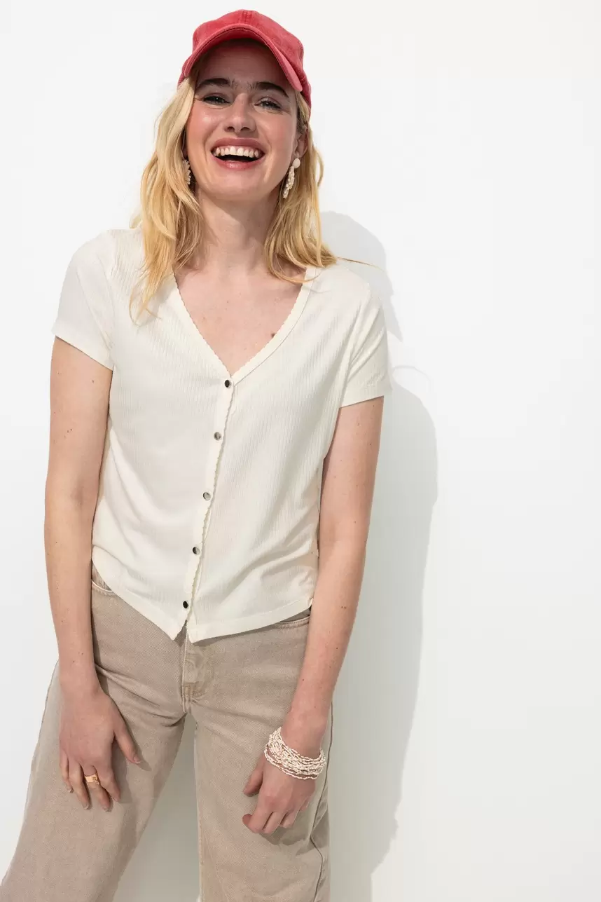 Ribbed v-neck top