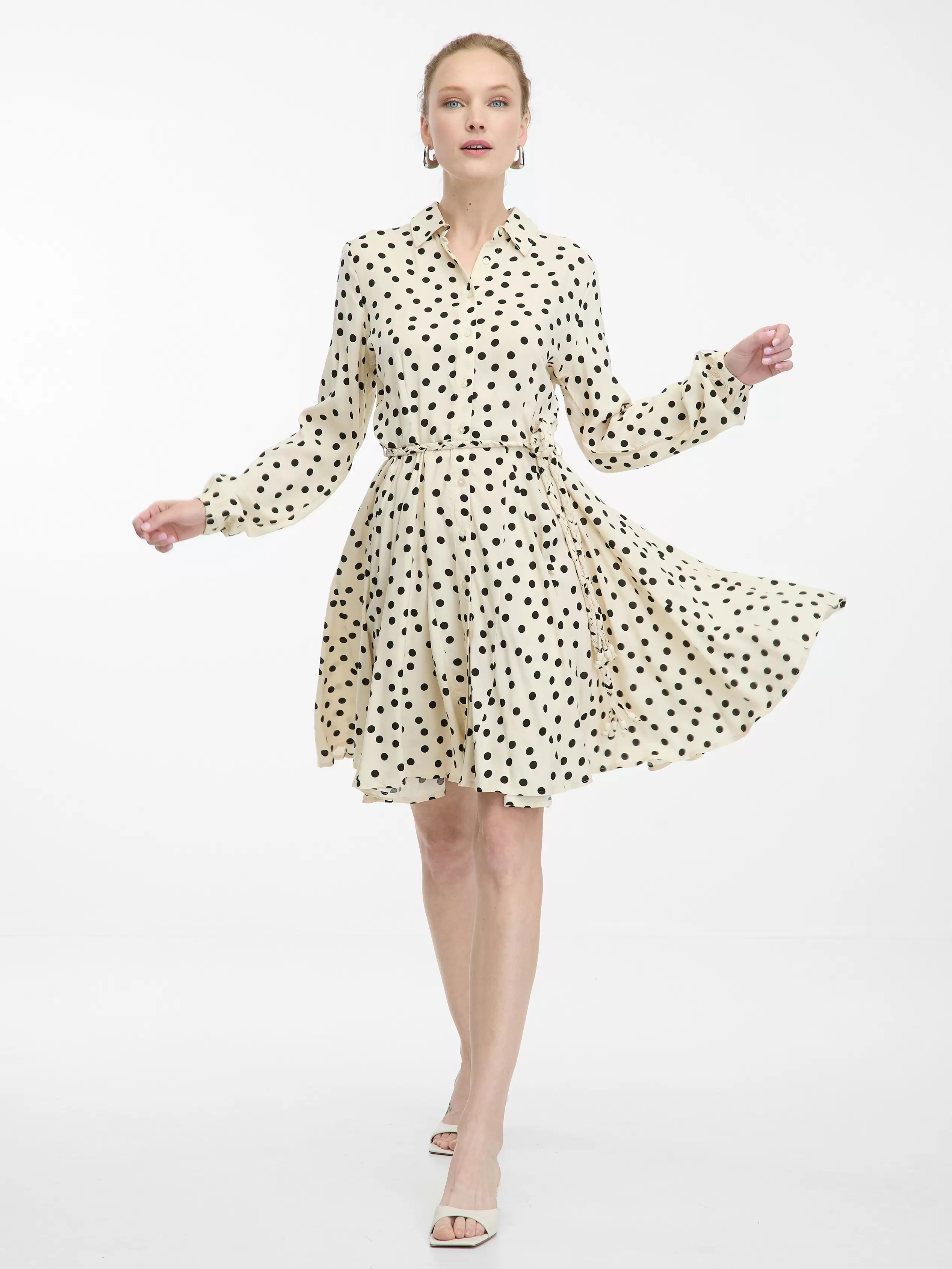 ORSAY krémszínű női térdig érő ingruha