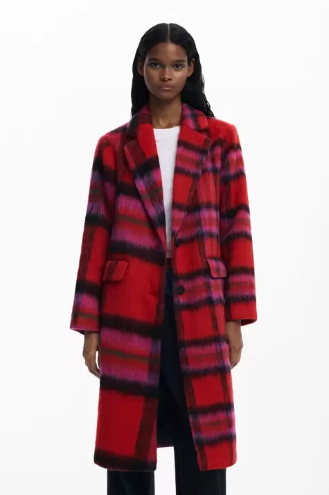 Red tartan coat