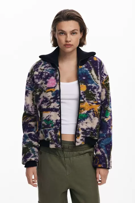 Heathered bomber jacket