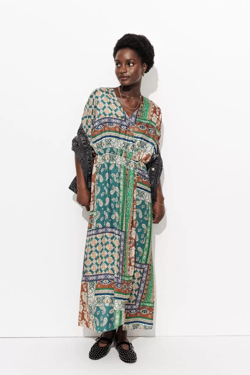 Ecodesign scarf print dress