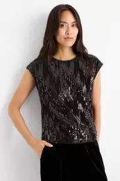 Velvet sequin T-shirt - regular fit