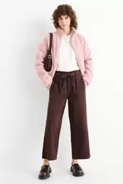 Cloth trousers - high waist - barrel leg
