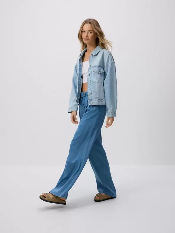 Wide leg lyocell farmernadrág