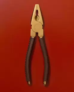 UNIVERSAL STEEL PLIERS WITH LEATHER HANDLE