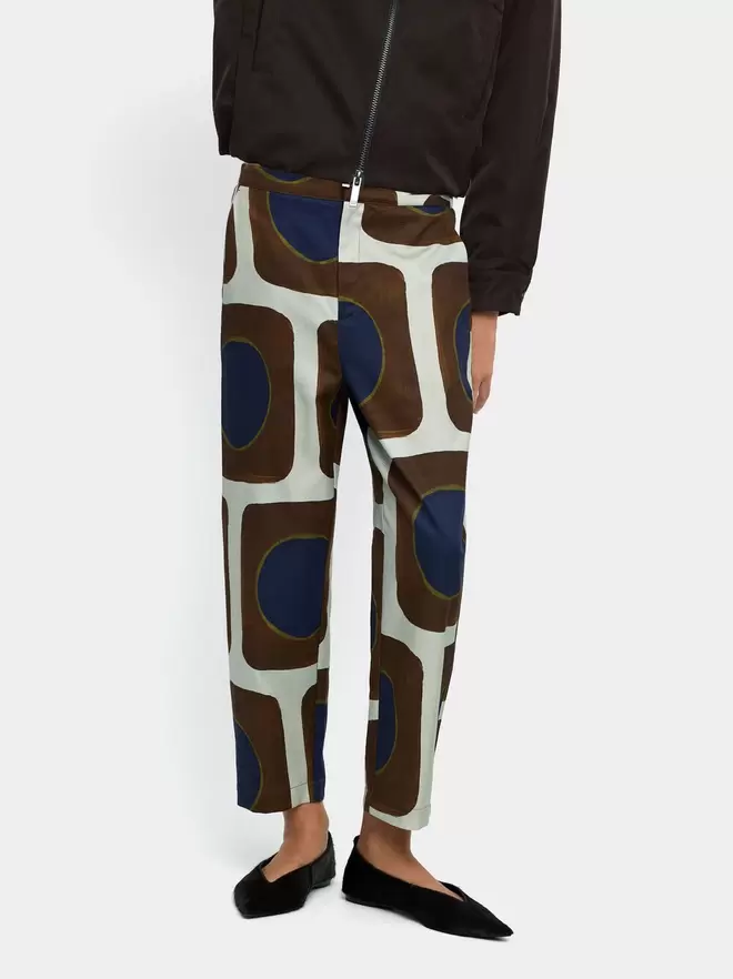 Printed lyocell trousers