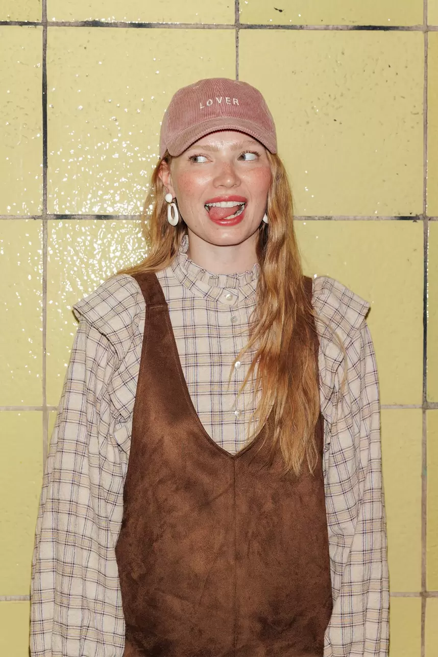 Frilly checked blouse