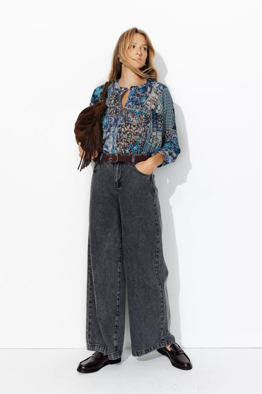 Patterned voile shirt