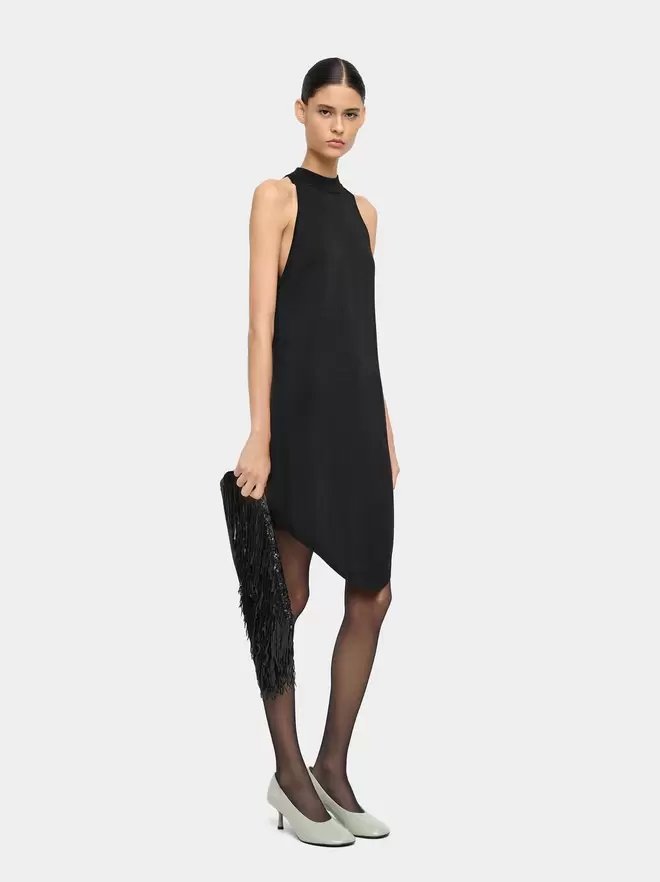 Asymmetric knit dress
