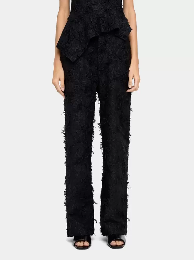 Trousers with cotton texture