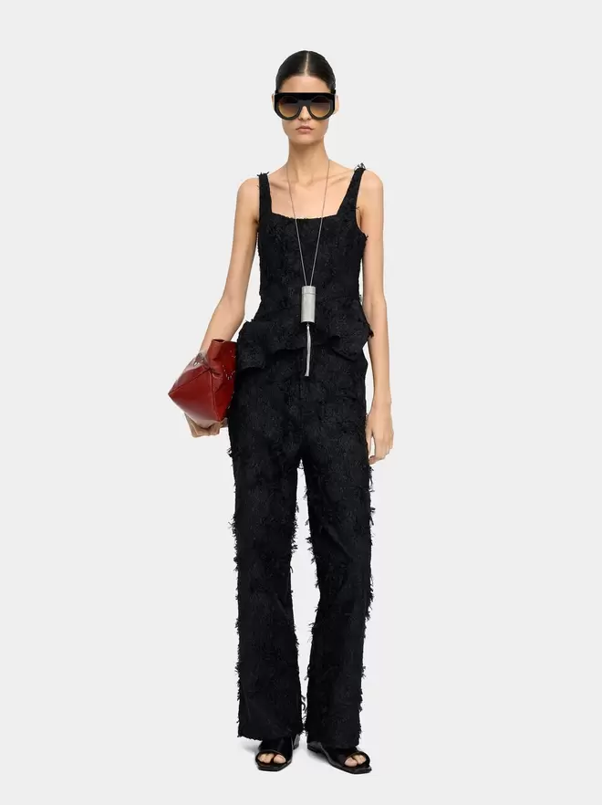 Asymmetric jacquard top