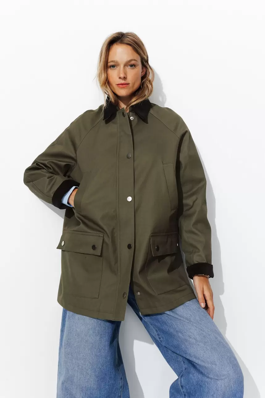 Corduroy collar jacket