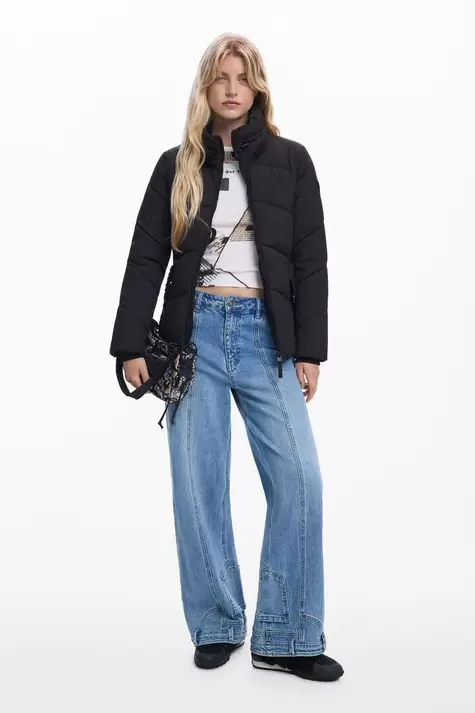 Belted padded jacket