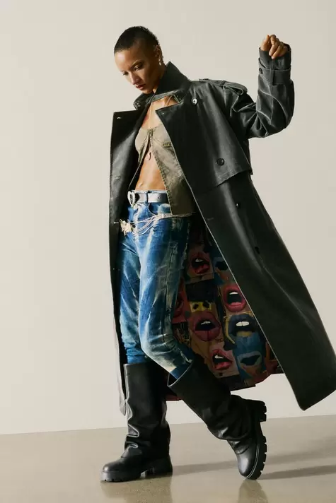 TRENCH COAT LEATHER EFFECT