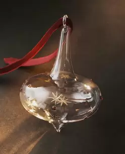 BOROSILICATE SPINNING TOP CHRISTMAS TREE DECORATION