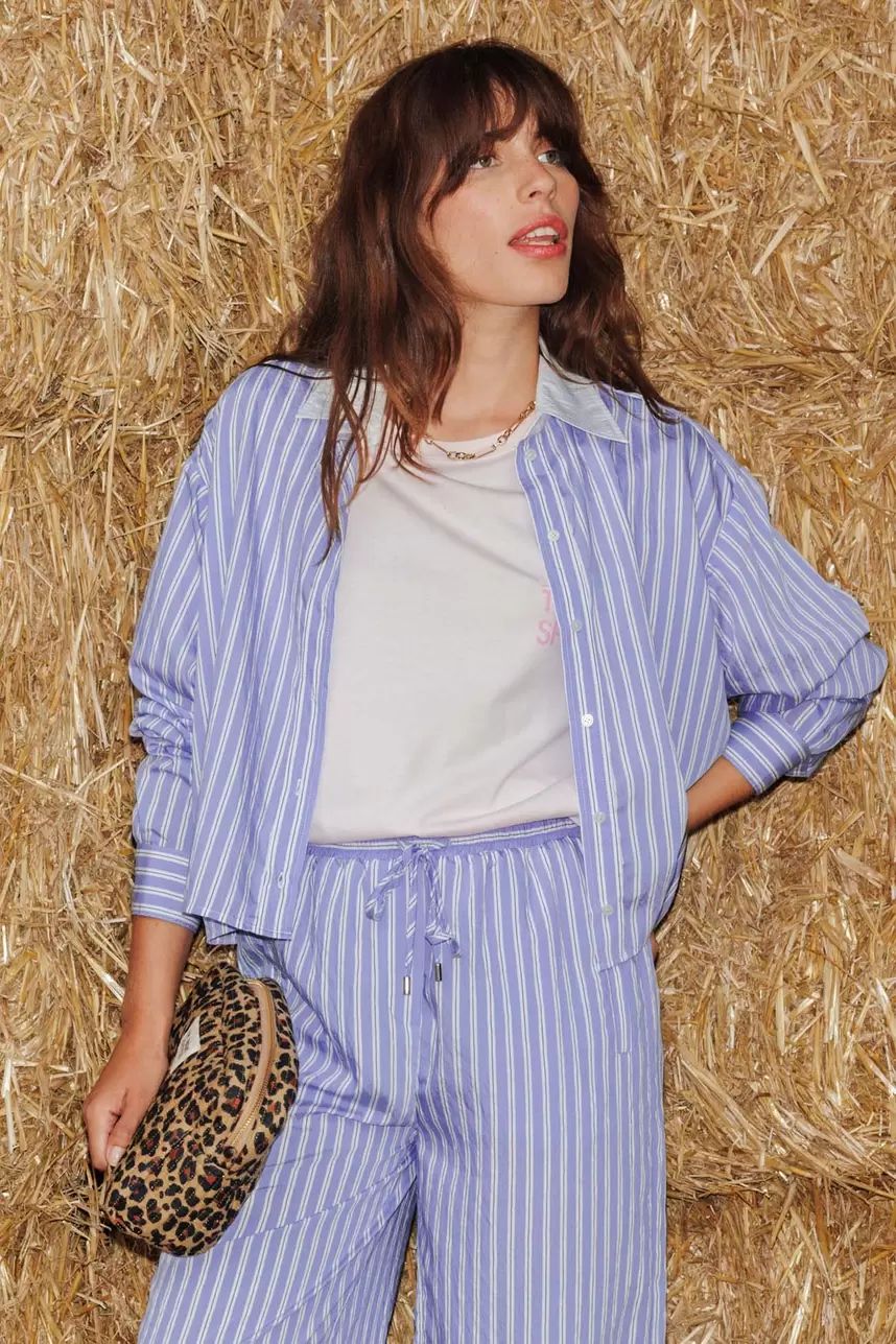 Cropped striped shirt