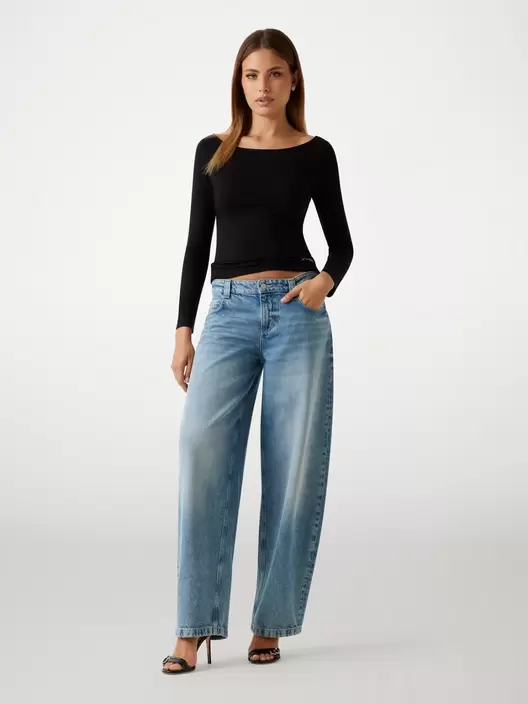 Loose-leg baggy balloon jeans