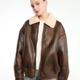 Pilot jacket with teddy fur