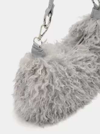 Shoulder bag with fur effect