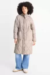 Quilted coat with hood