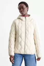 Quilted jacket with hood