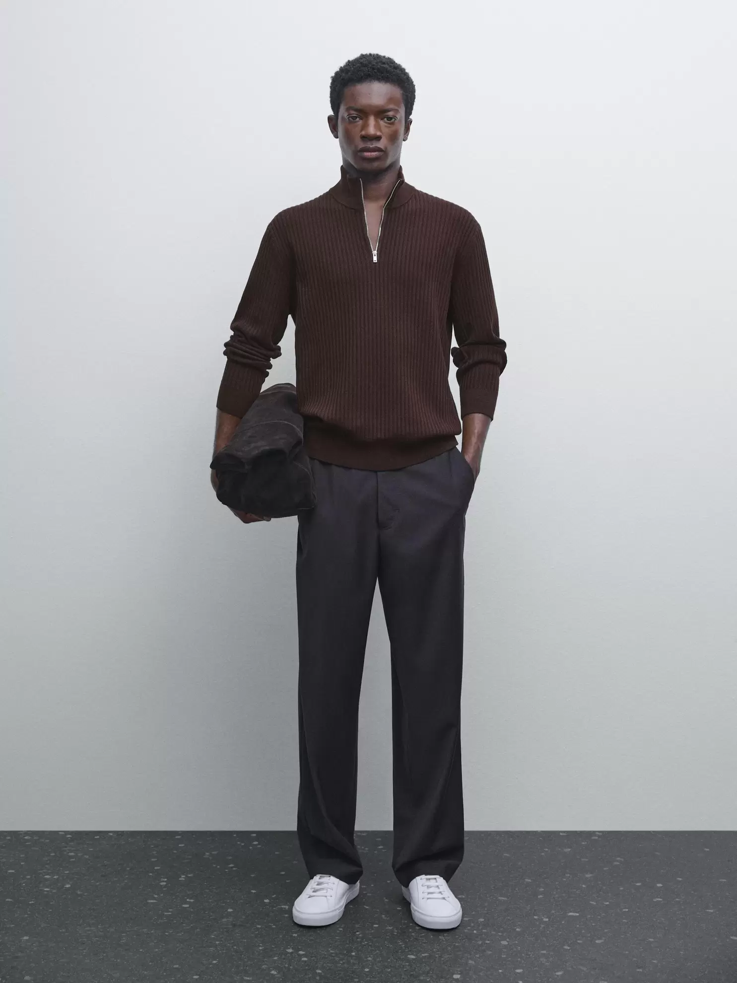 Mock neck knit sweater