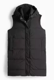 Quilted gilet with hood - water-repellent