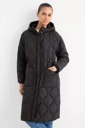 Quilted coat with hood
