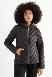 Quilted jacket with hood