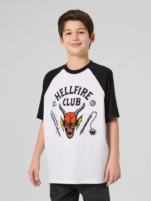 Nyomott mintás pamut póló Stranger Things