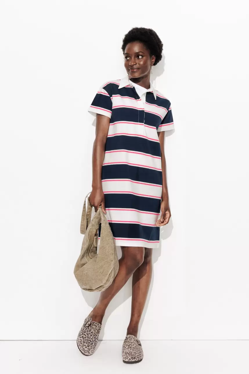 Striped polo shirt dress