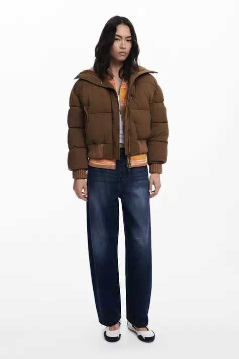 Padded bomber-style coat