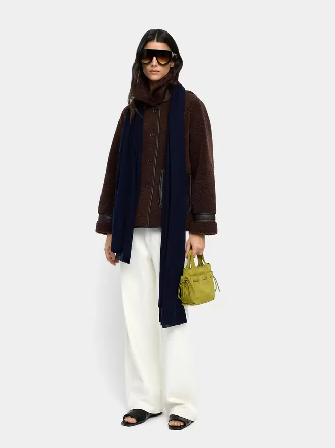 Jacket with sherpa effect and texture contrast