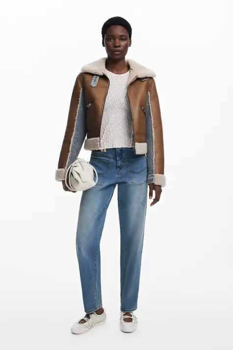 Combined shearling jacket