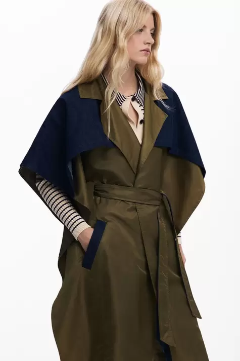 Bimaterial trench-style poncho
