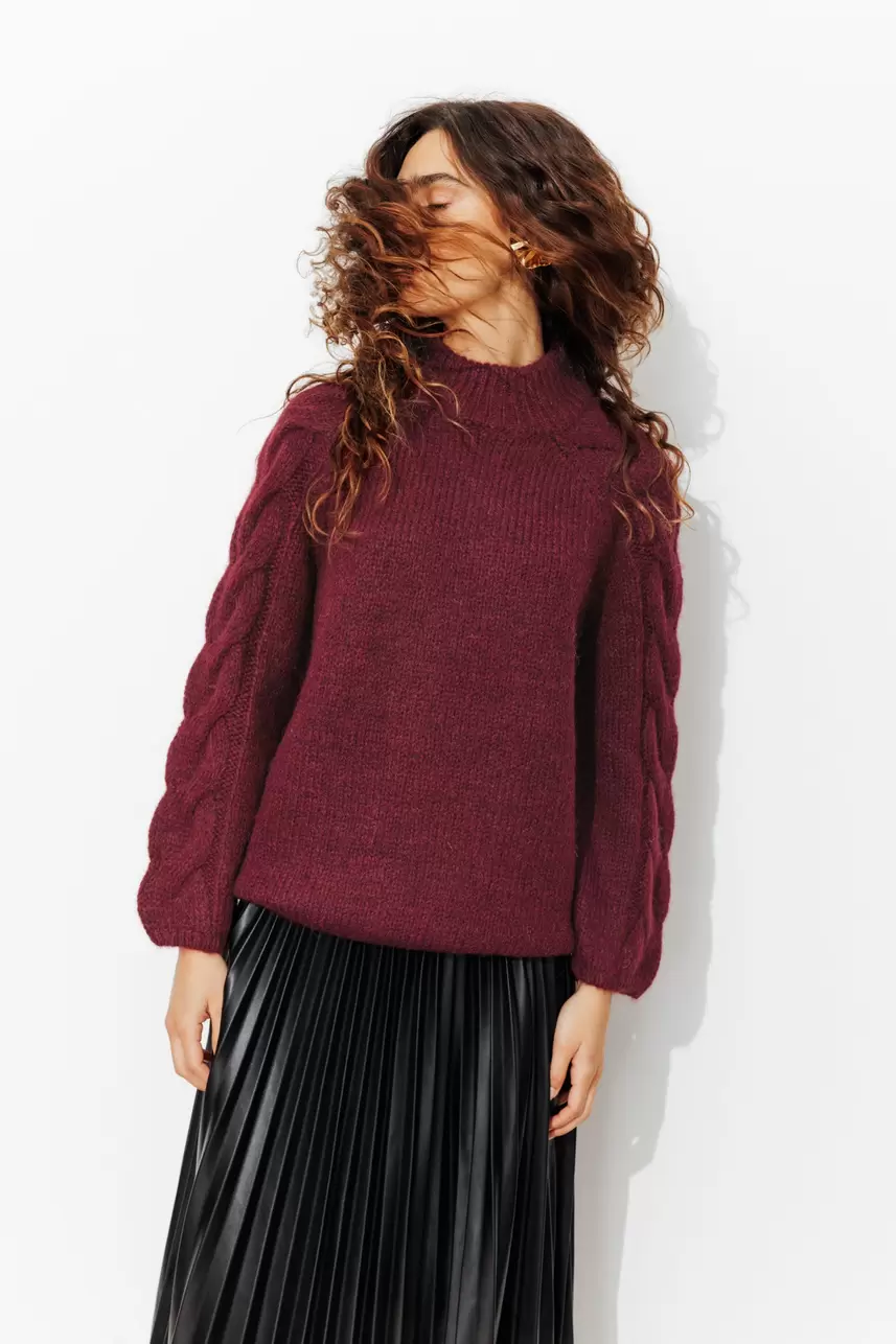Raised neckline jumper