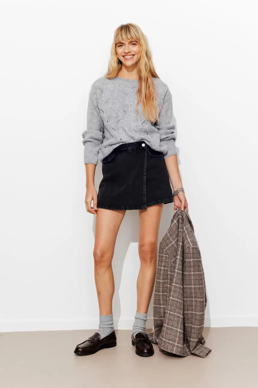 Openwork cable-knit jumper