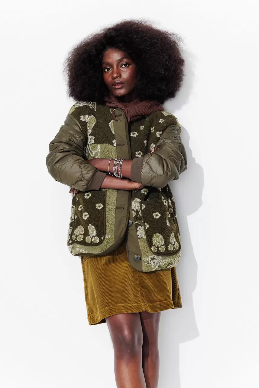 Sherpa patterned jacket