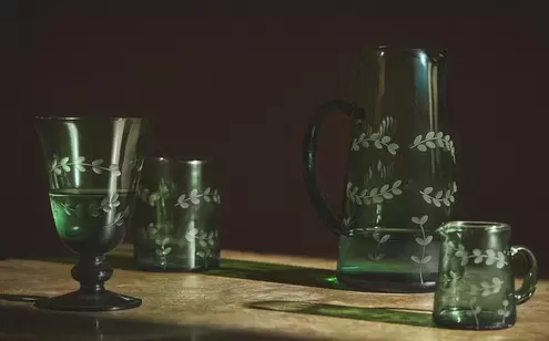 CHRISTMAS LEAF GLASSWARE