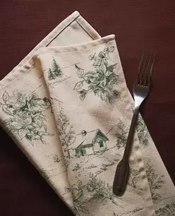 PACK OF COTTON CHRISTMAS TOILE DE JOUY NAPKINS (PACK OF 2)