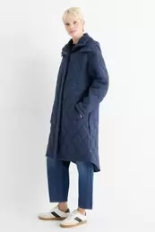 Quilted coat with hood