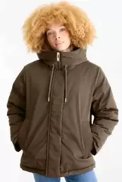 Jacket with hood - lined - water-repellent